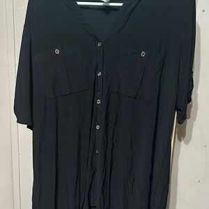 Women’s  Black Button-Up Shirt